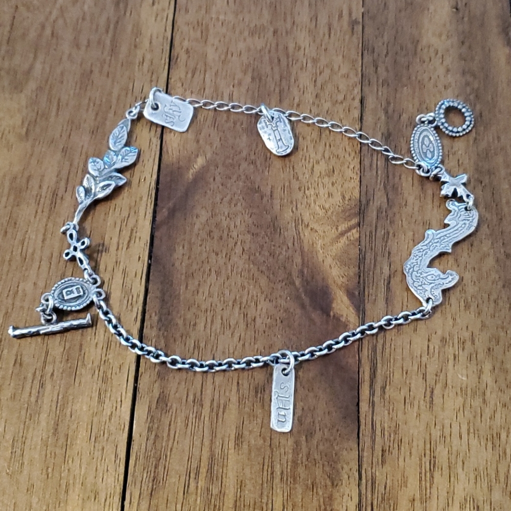 Silver charm bracelet